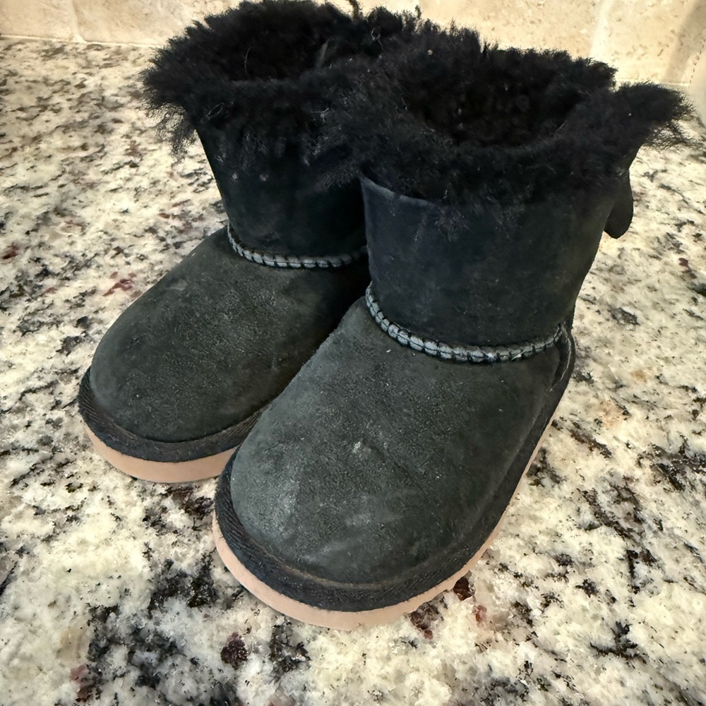 UGG Black Ankle Boots with Plush Lining